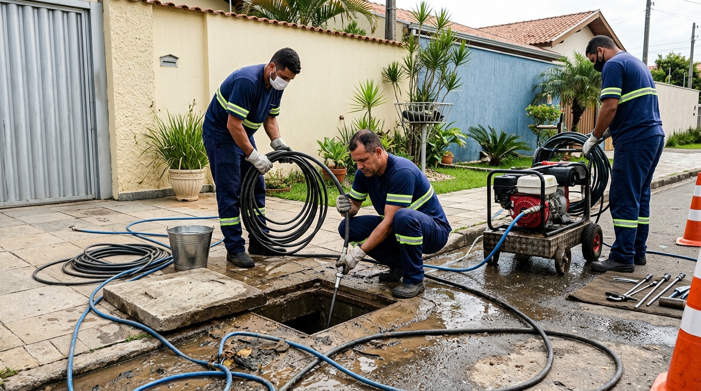 Desentupimento de esgoto residencial em Duque de Caxias-RJ